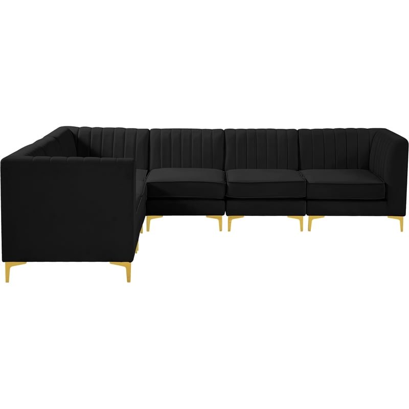 Meridian Furniture Alina Black Velvet Modular Sectional