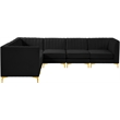 Meridian Furniture Alina Black Velvet Modular Sectional