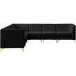 Meridian Furniture Alina Black Velvet Modular Sectional