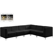 Meridian Furniture Alina Black Velvet Modular Sectional