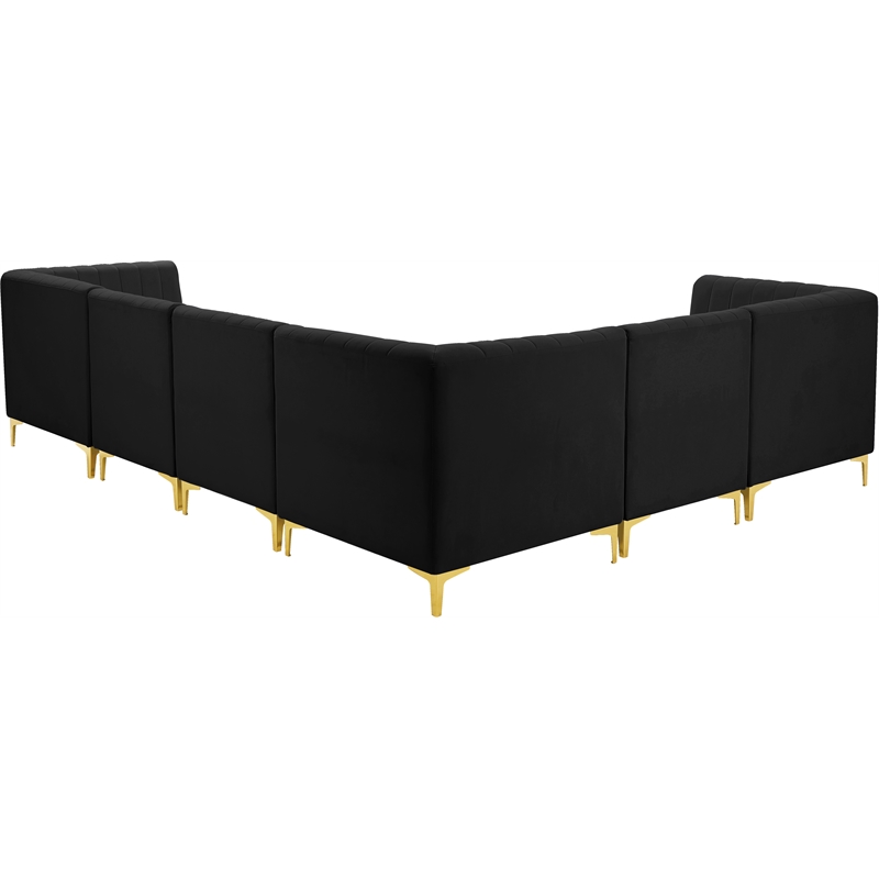 Meridian Furniture Alina Black Velvet Modular Sectional