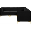 Meridian Furniture Alina Black Velvet Modular Sectional