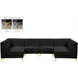 Meridian Furniture Alina Black Velvet Modular Sectional