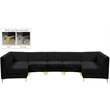 Meridian Furniture Alina Black Velvet Modular Sectional