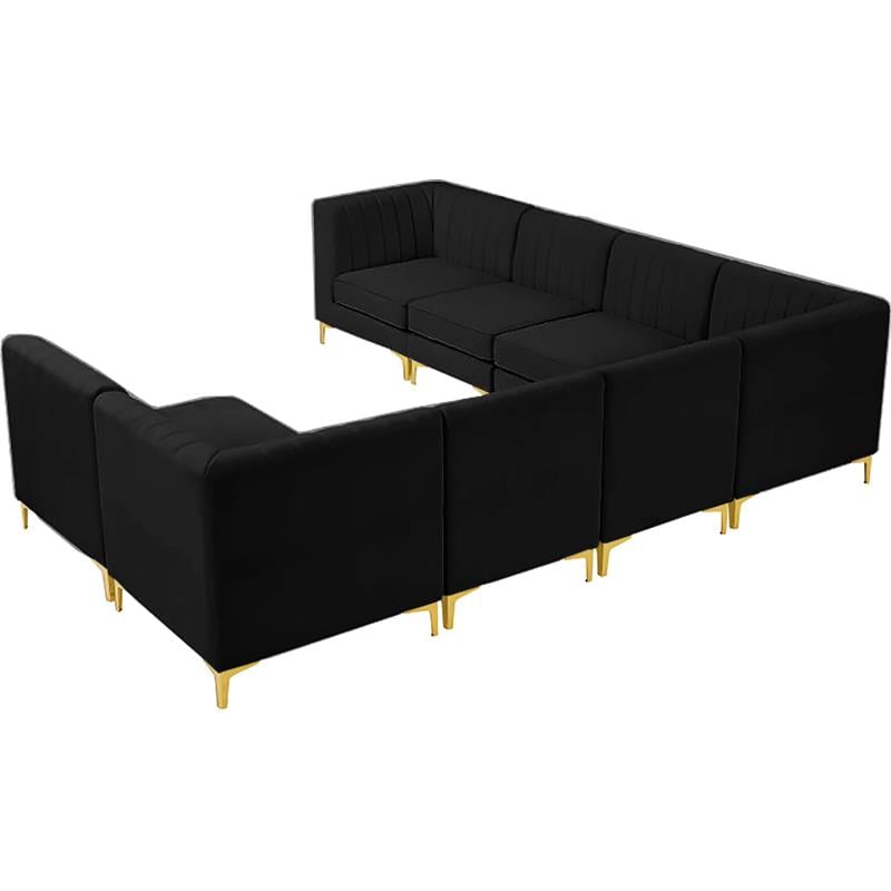 Meridian Furniture Alina Black Velvet Modular Sectional