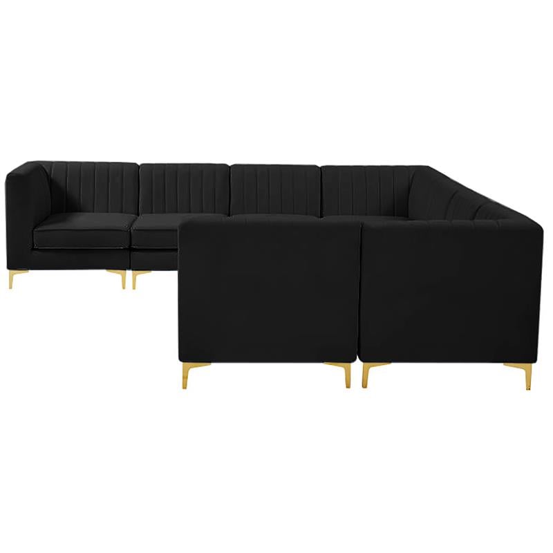 Meridian Furniture Alina Black Velvet Modular Sectional