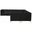 Meridian Furniture Alina Black Velvet Modular Sectional