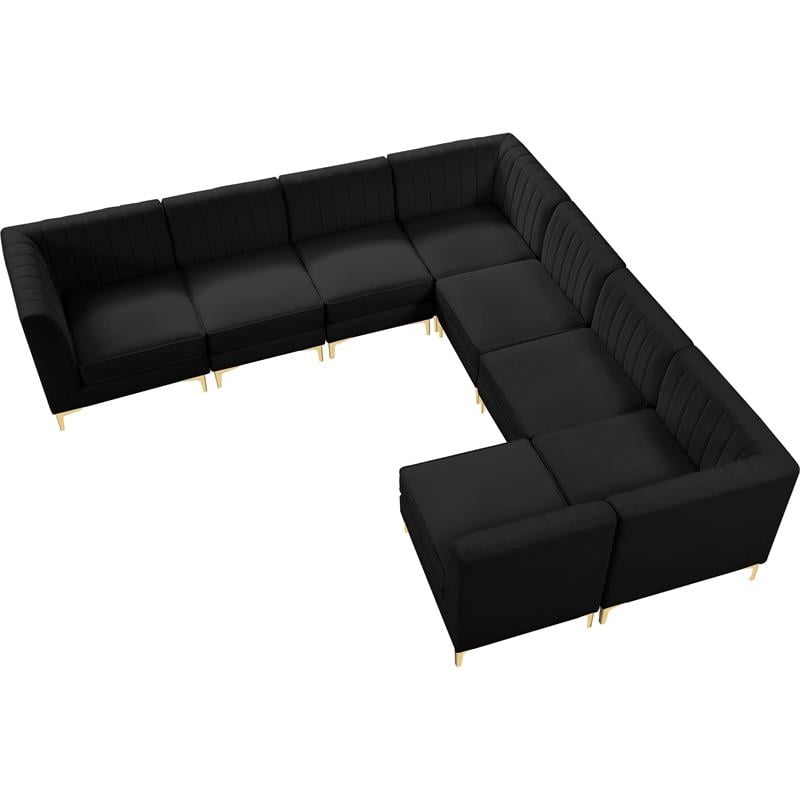 Meridian Furniture Alina Black Velvet Modular Sectional