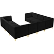 Meridian Furniture Alina Black Velvet Modular Sectional