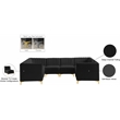 Meridian Furniture Alina Black Velvet Modular Sectional
