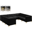 Meridian Furniture Alina Black Velvet Modular Sectional