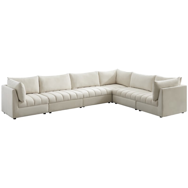 Meridian Furniture Jacob Cream Velvet Modular Sectional