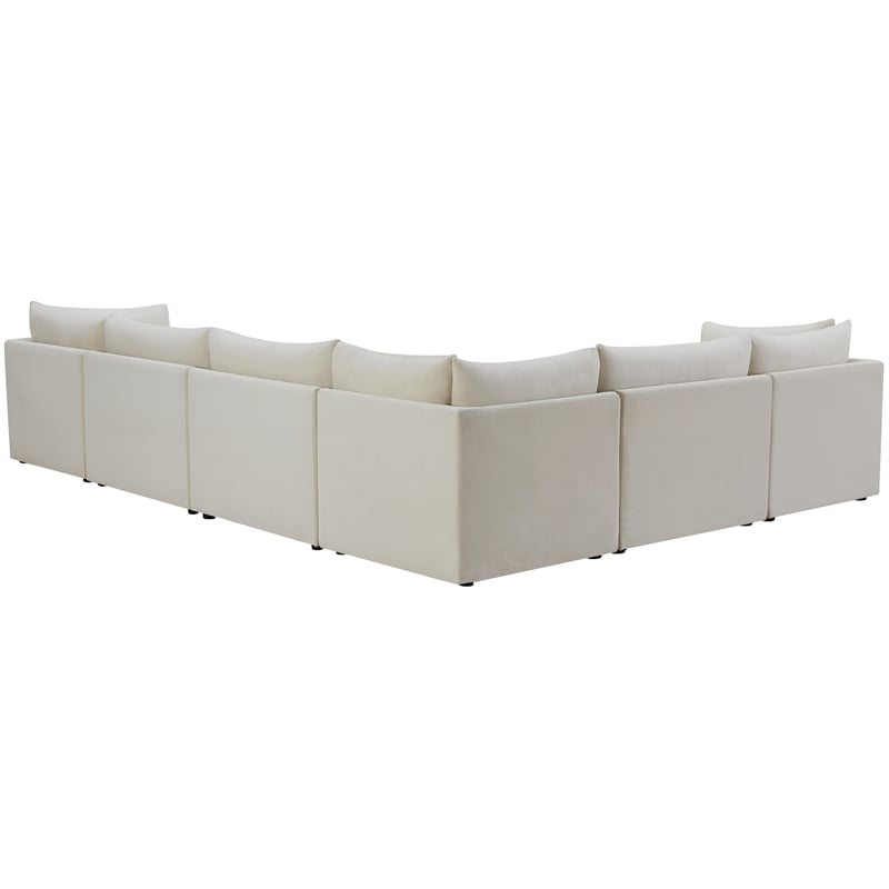 Meridian Furniture Jacob Cream Velvet Modular Sectional