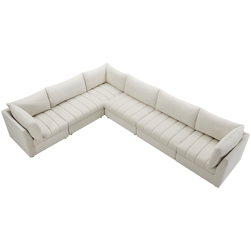 Meridian Furniture Jacob Cream Velvet Modular Sectional