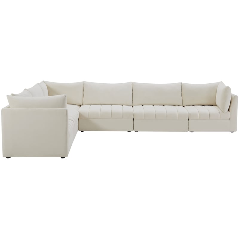 Meridian Furniture Jacob Cream Velvet Modular Sectional
