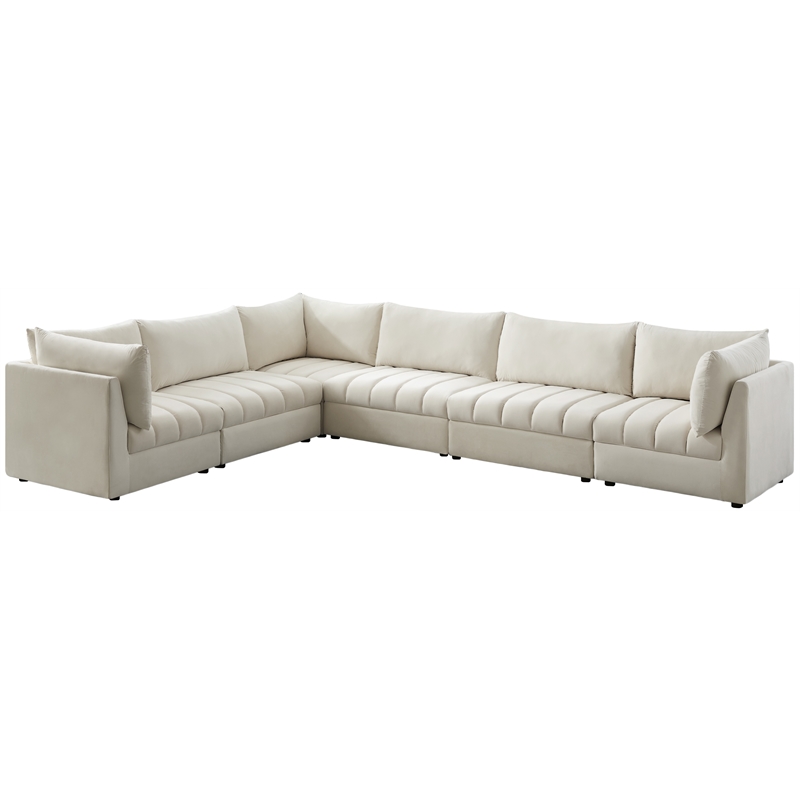 Meridian Furniture Jacob Cream Velvet Modular Sectional