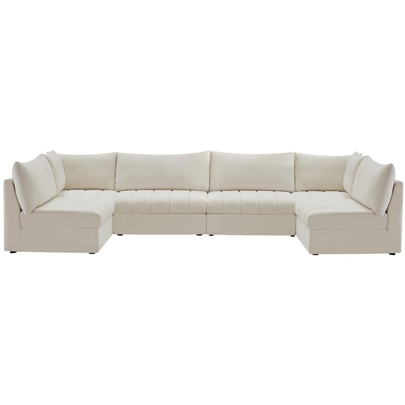 Meridian Furniture Jacob Cream Velvet Modular Sectional