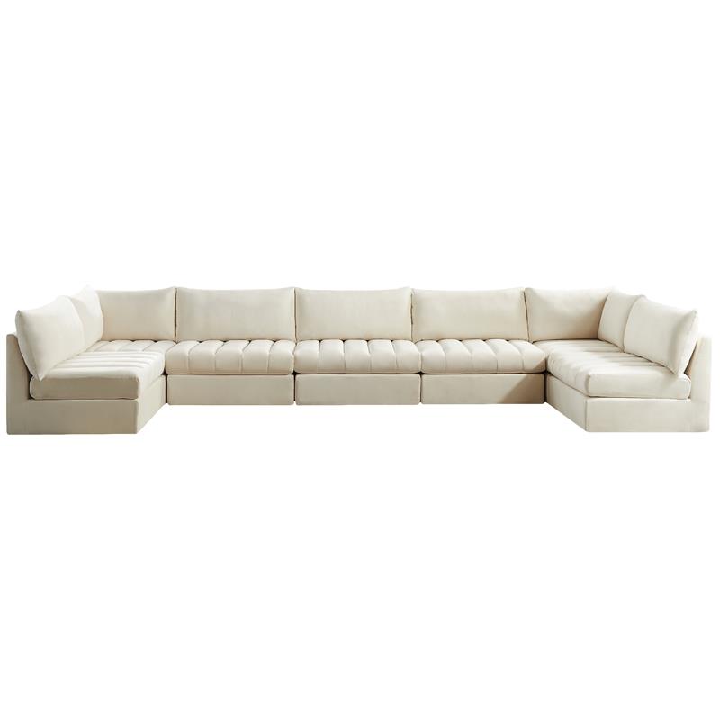 Meridian Furniture Jacob Cream Velvet Modular Sectional
