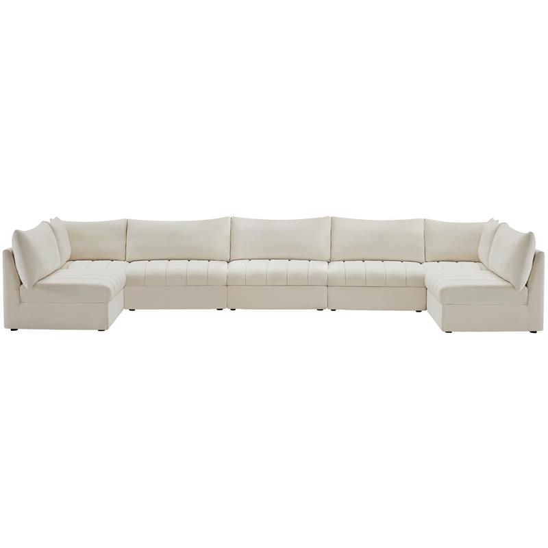 Meridian Furniture Jacob Cream Velvet Modular Sectional