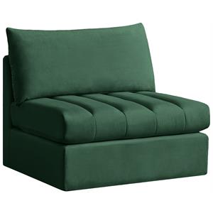 meridian furniture jacob green velvet armless