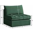 Meridian Furniture Jacob Green Velvet Armless