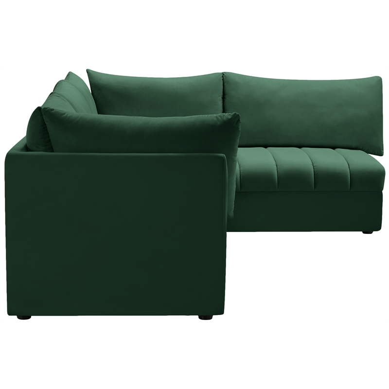 Meridian Furniture Jacob Green Velvet Modular Sectional