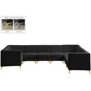 Meridian Furniture Alina Black Velvet Modular Sectional