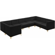 Meridian Furniture Alina Black Velvet Modular Sectional