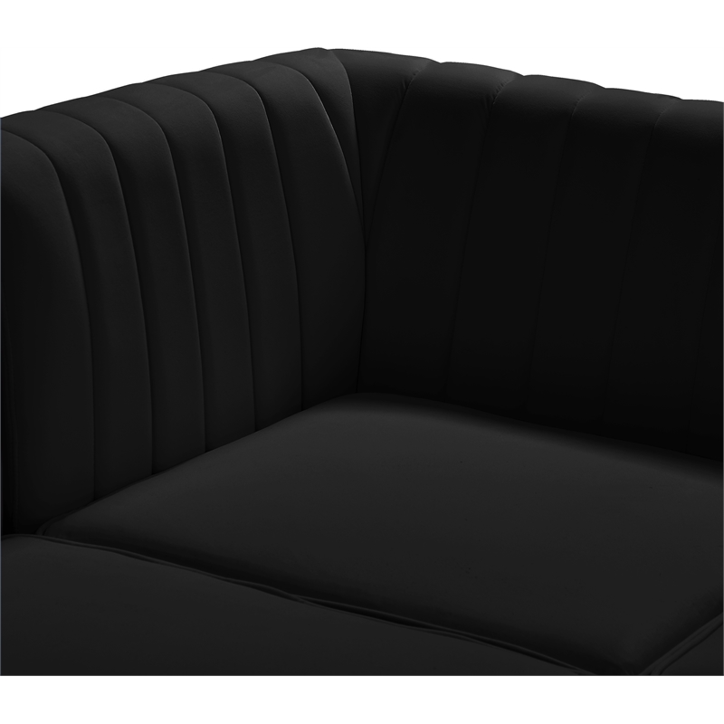 Meridian Furniture Alina Black Velvet Modular Sectional