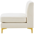 Meridian Furniture Alina Cream Velvet Armless Chair