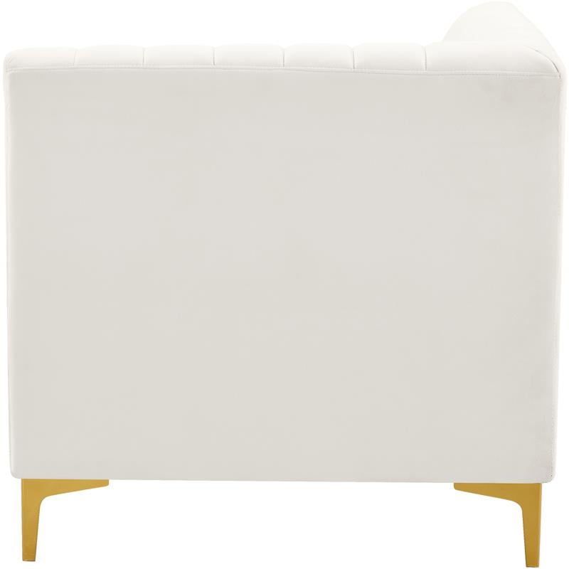 Meridian Furniture Alina Cream Velvet Corner Chair