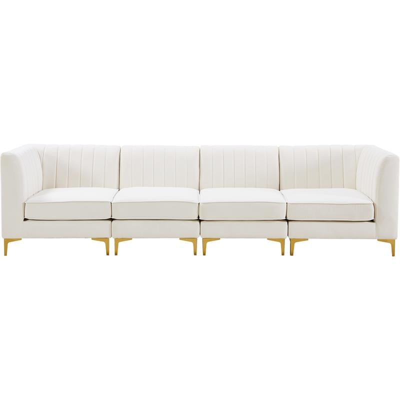 Meridian Furniture Alina Cream Velvet Modular Sofa