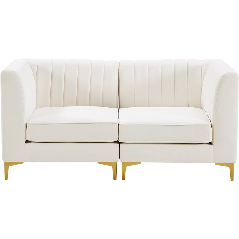 Meridian Furniture Alina Cream Velvet Modular Sofa
