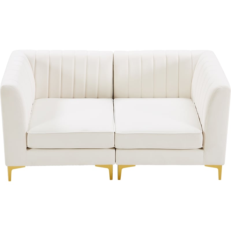 Meridian Furniture Alina Cream Velvet Modular Sofa