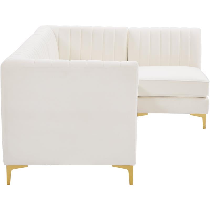 Meridian Furniture Alina Cream Velvet Modular Sectional