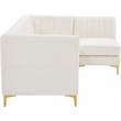 Meridian Furniture Alina Cream Velvet Modular Sectional