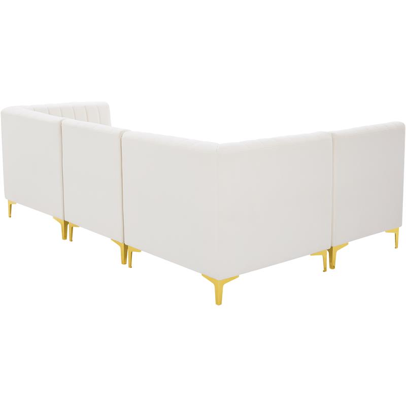 Meridian Furniture Alina Cream Velvet Modular Sectional