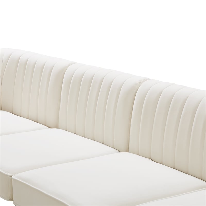 Meridian Furniture Alina Cream Velvet Modular Sectional