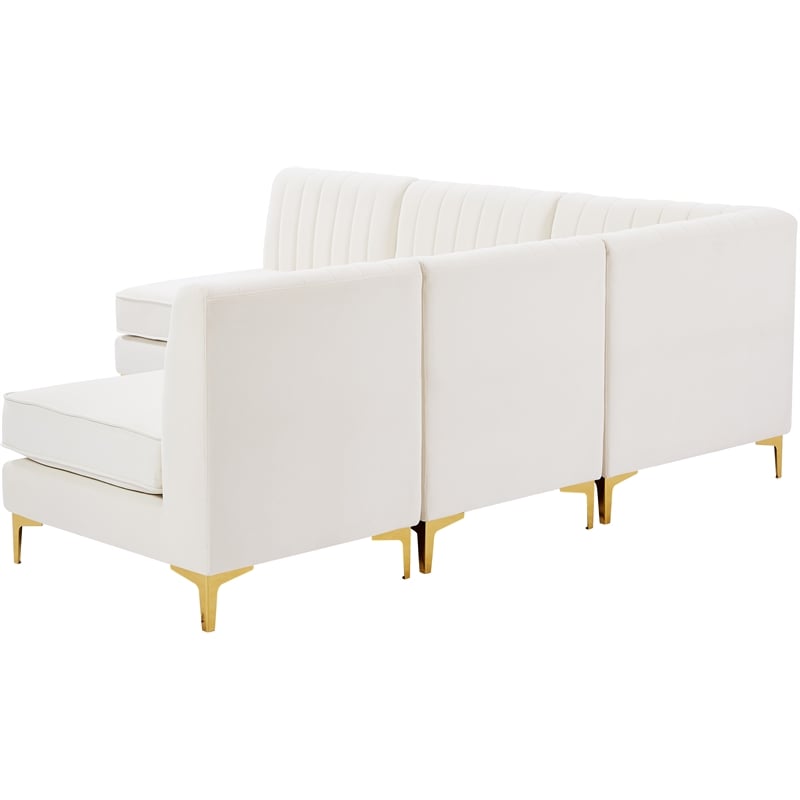 Meridian Furniture Alina Cream Velvet Modular Sectional