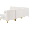 Meridian Furniture Alina Cream Velvet Modular Sectional
