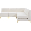 Meridian Furniture Alina Cream Velvet Modular Sectional