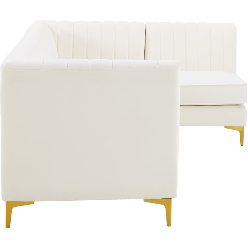 Meridian Furniture Alina Cream Velvet Modular Sectional