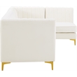 Meridian Furniture Alina Cream Velvet Modular Sectional