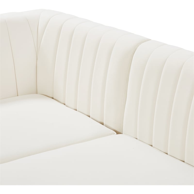 Meridian Furniture Alina Cream Velvet Modular Sectional