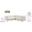 Meridian Furniture Alina Cream Velvet Modular Sectional