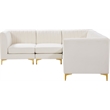 Meridian Furniture Alina Cream Velvet Modular Sectional
