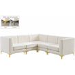 Meridian Furniture Alina Cream Velvet Modular Sectional