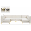 Meridian Furniture Alina Cream Velvet Modular Sectional