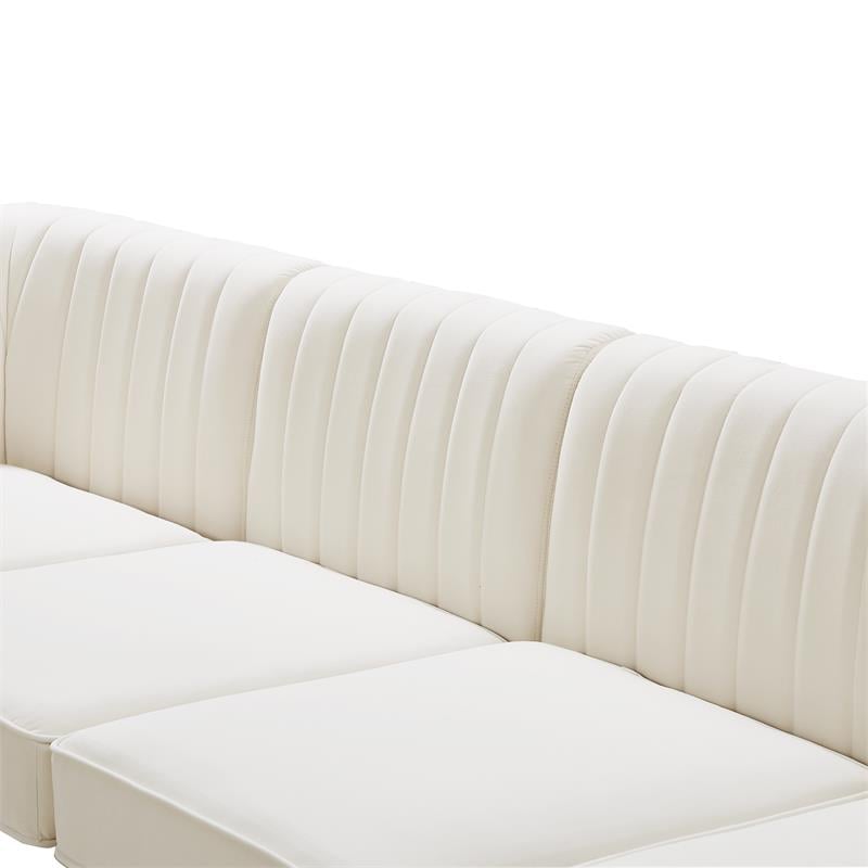 Meridian Furniture Alina Cream Velvet Modular Sectional
