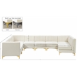 Meridian Furniture Alina Cream Velvet Modular Sectional